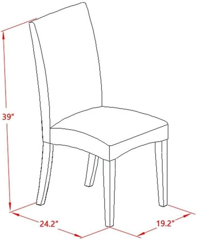 East West Furniture X677DR124-9 9 Piece Dining Room Table Set Includes a Rectangle Kitchen Table with X-Legs and 8 Black Color Linen Fabric Parson Dining Chairs, 40x72 Inch, Multi-Color