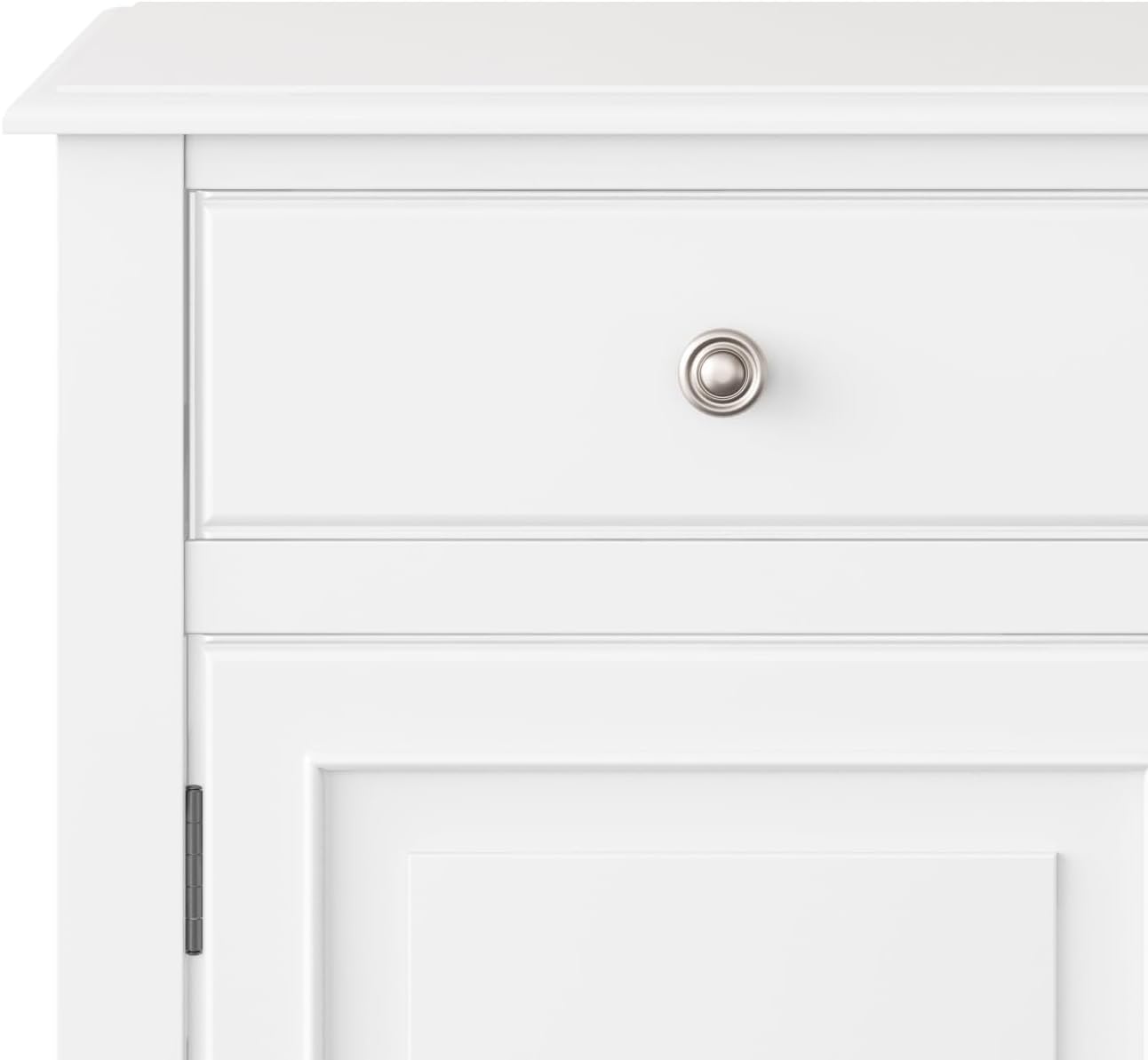 SIMPLIHOME Connaught 40-inch Wide Solid Wood Storage Cabinet in White for Entryway, Living Room, Organizer for Hats, Gloves, Shoes, Keys, Slim Design, Traditional Style