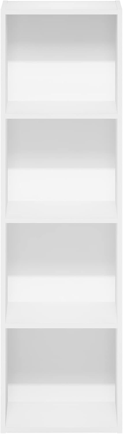 Furinno Luder Bookcase / Book / Storage, 4-Tier Cube,White