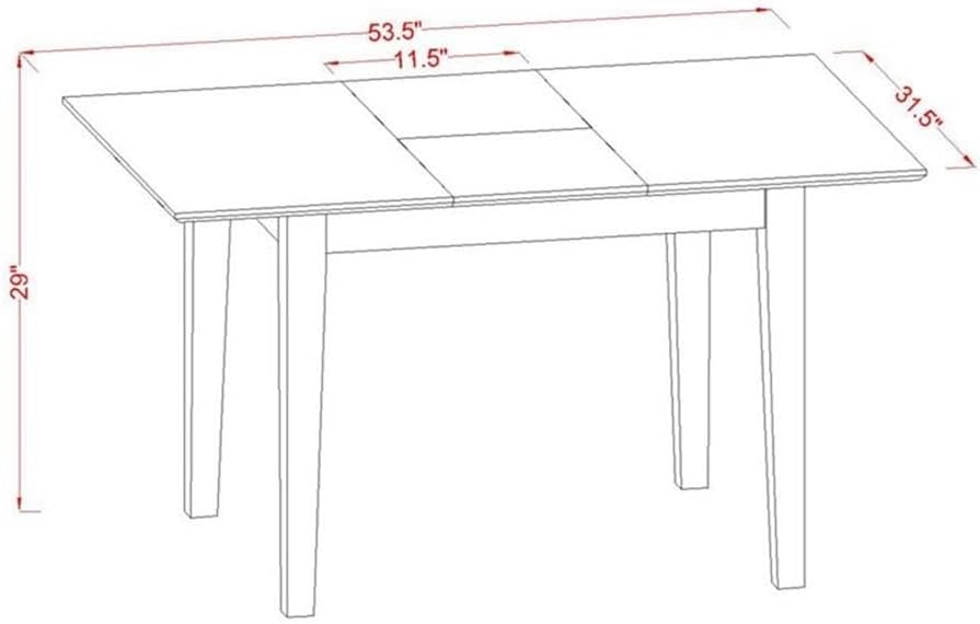 East West Furniture NOML5C-MAH-LC 5 Piece Dining Table Set Includes a Rectangle Dining Room Table with Butterfly Leaf and 2 Faux Leather Upholstered Chairs with 2 Benches, 32x54 Inch, Mahogany