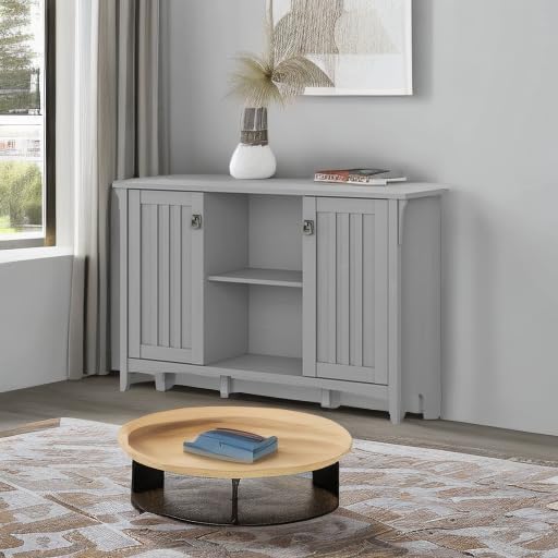 Bush Furniture Salinas Accent Storage Cabinet with Doors and Shelves, Farmhouse Cabinet Buffets & Sideboards