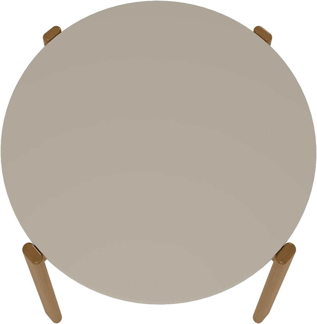 Manhattan Comfort Gales 46-Inch Mid Century Modern Round Dining Table for 2-4 Person, Minimalist Home Furniture with Solid Eucalyptus Wood Legs, Off White