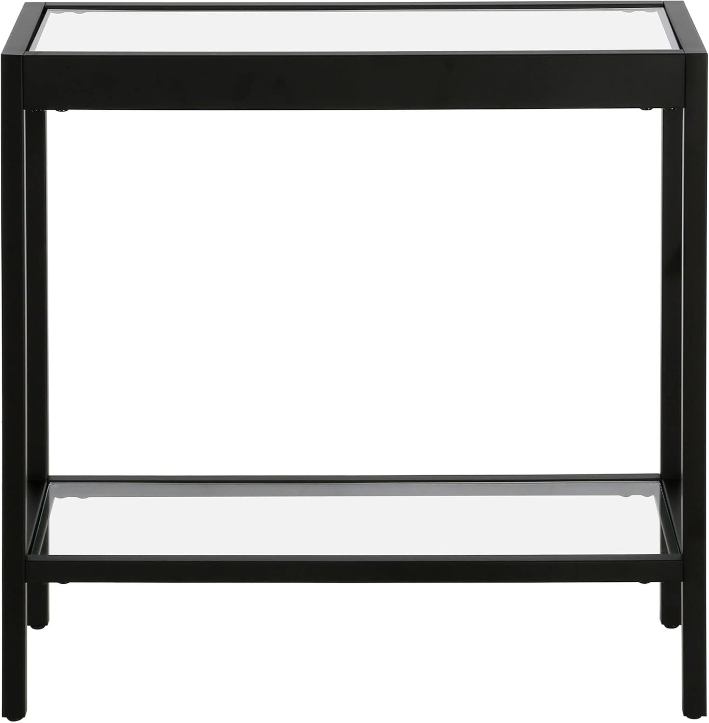Henn&Hart 24" Wide Rectangular Rectangular Side Table in Blackened Bronze, Table for Living Room, Bedroom