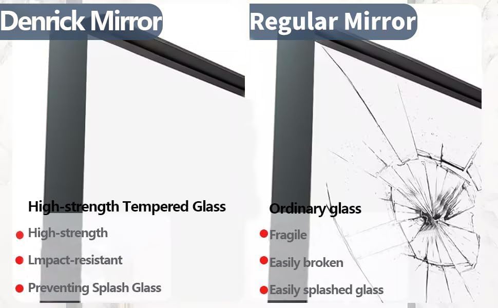Brushed Metal Thick Frame Bathroom Mirror 18 x 30 Inch Metal Frame Black Mirror Rectangular Wall Mirror Matte Black Vanity Mirror Square Corner, Modern Rectangle Mirror(Horizontal/Vertical)