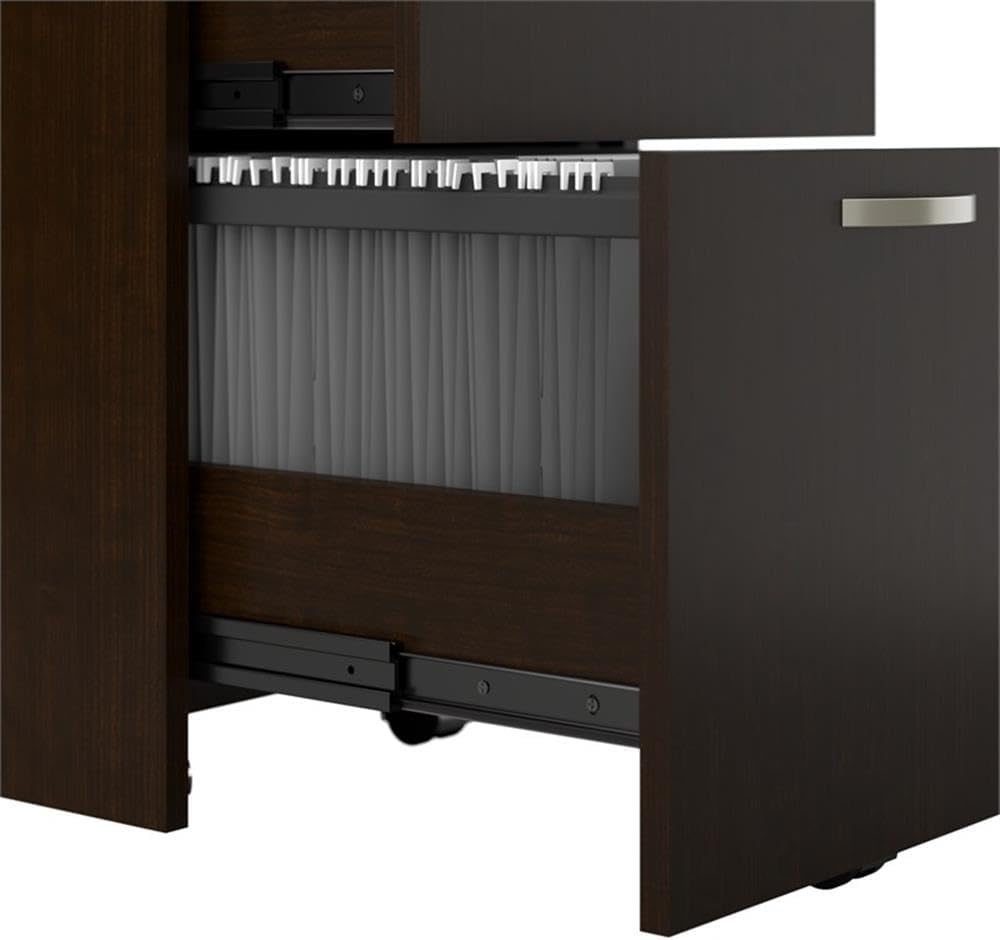 Bush Business Furniture Office in an Hour 2 Drawer Lateral File Cabinet in Mocha Cherry | Locking Storage for Letter, Legal, and A4-size Documents