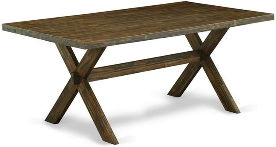 East West Furniture X777MZ716-5 5 Piece Kitchen Table Set for 4 Includes a Rectangle Dining Room Table with X-Legs and 4 Dark Khaki Linen Fabric Upholstered Chairs, 40x72 Inch, Multi-Color