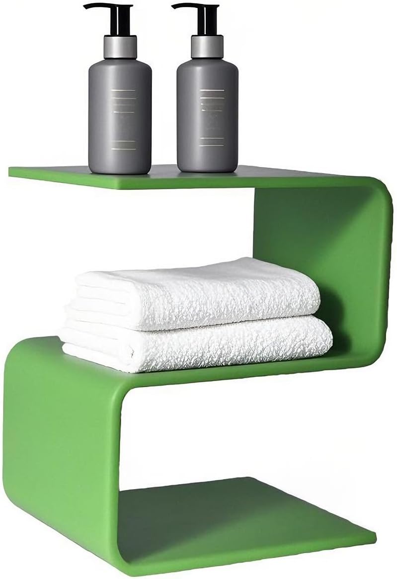 Acrylic Side Table,17.7" H S-Shaped end Table for Living Room,Clear Nightstand,Bedside Table for Bedroom,Used for The Bathroom Storage Table (Apple Green)