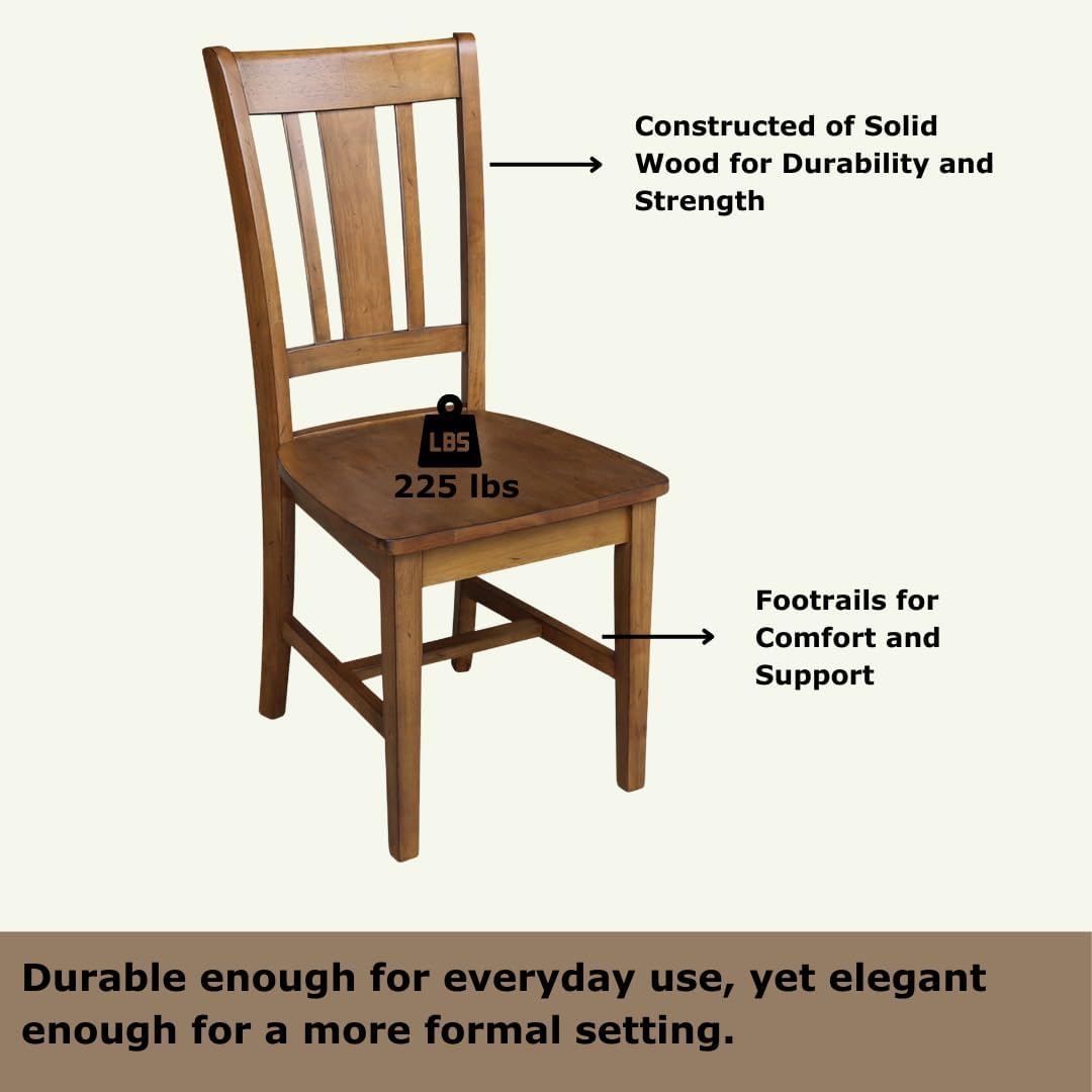 Set of Two San Remo SplatBack Dining Chairs, Pecan