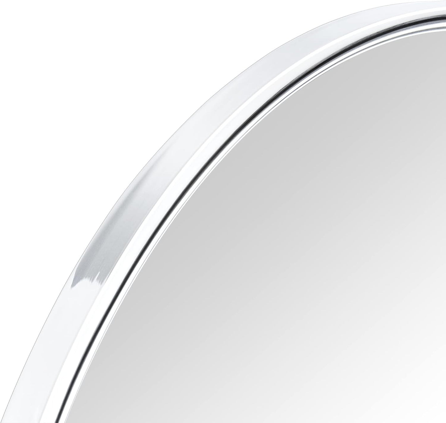 TEHOME Round Pivot Bathroom Mirror Chrome Circle Metal Framed Tilting Vanity Mirrors for Wall