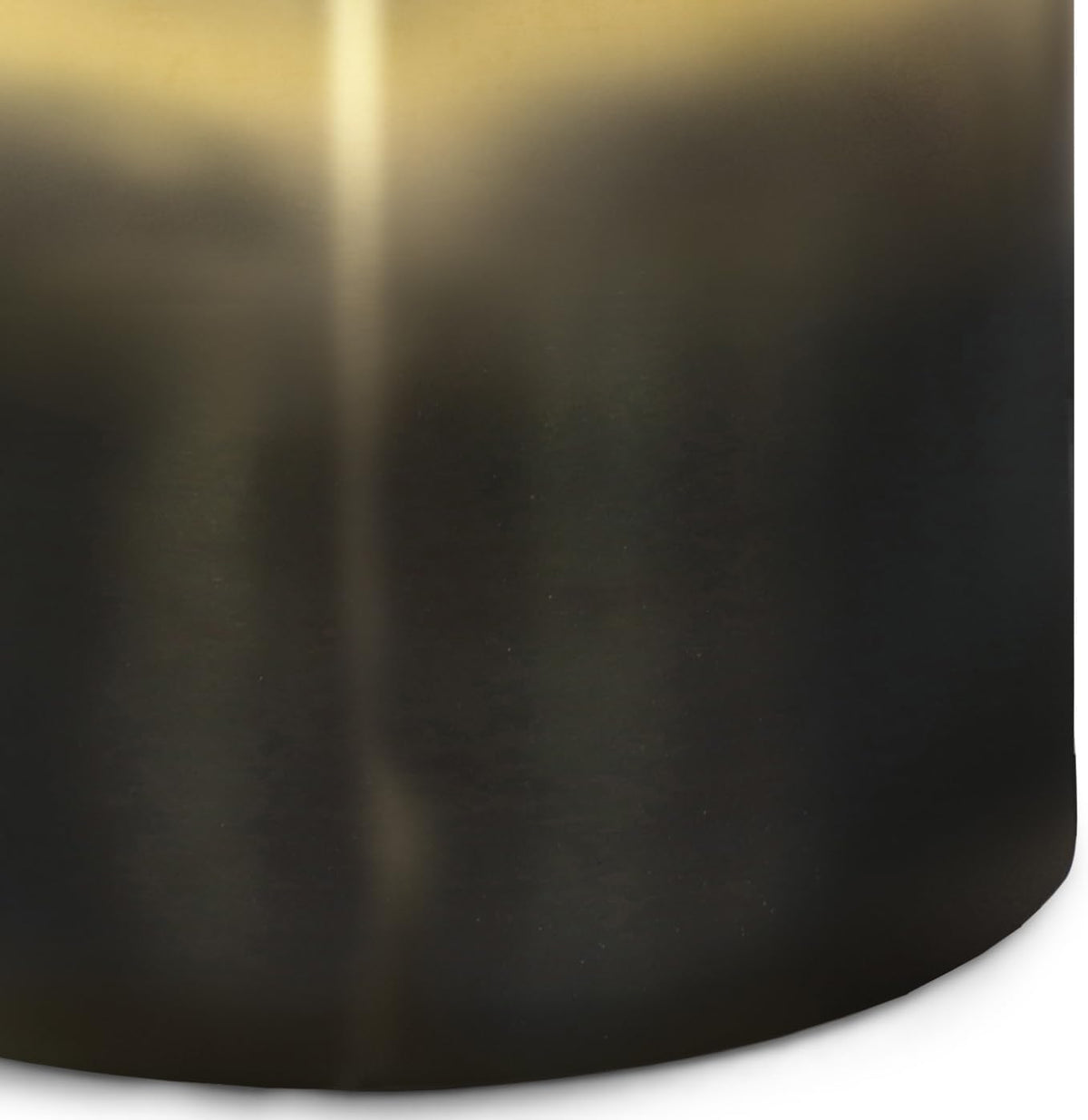 SIMPLIHOME Curtis Industrial 16 inch Wide Metal Metal Cylinder Accent Table in Ombre Black/ Gold, Fully Assembled for the Living Room and Bedroom