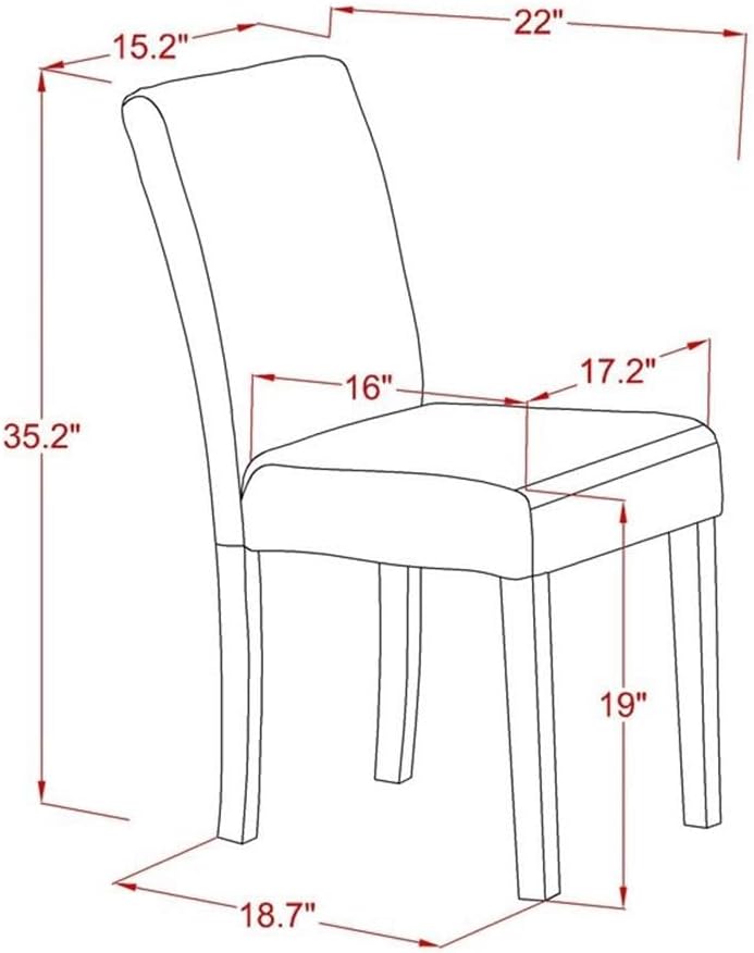 East West Furniture V097AB264-5 5 Piece Kitchen Table & Chairs Set Includes a Rectangle Dining Room Table with V-Legs and 4 White Faux Leather Upholstered Chairs, 40x72 Inch, Multi-Color