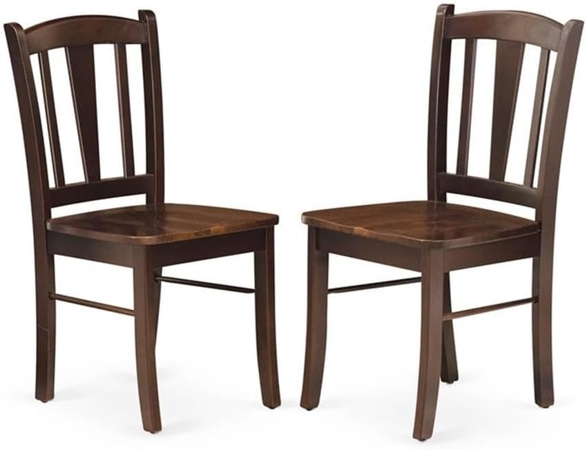 East West Furniture HLDL5-MAH-W 5 Piece Kitchen Table Set for 4 Includes a Round Dining Table with Pedestal and 4 Dining Room Chairs, 42x42 Inch, Mahogany
