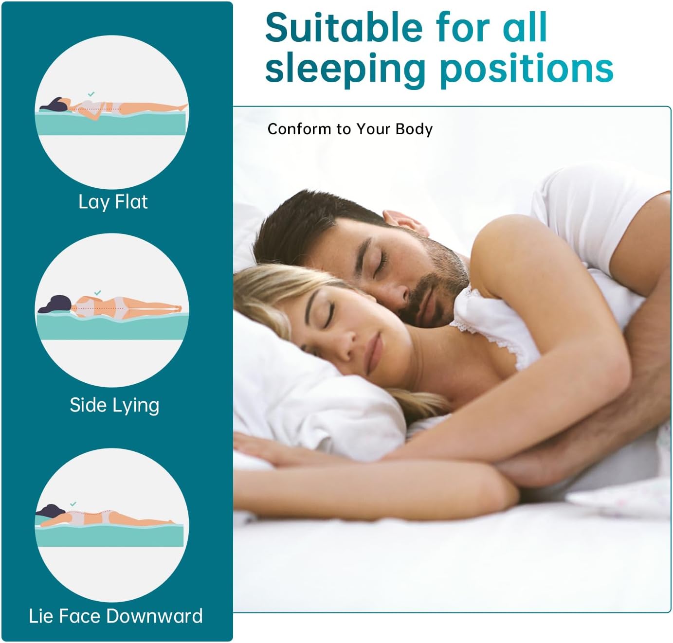 FDW | 14 Inch King Mattress | Medium Firm | Gel Memory Foam Mattress | White | Bed in a Box, CertiPUR-US Certified | Pressure Relief, Cooling Ventilated Foam | Washable Removable Cover