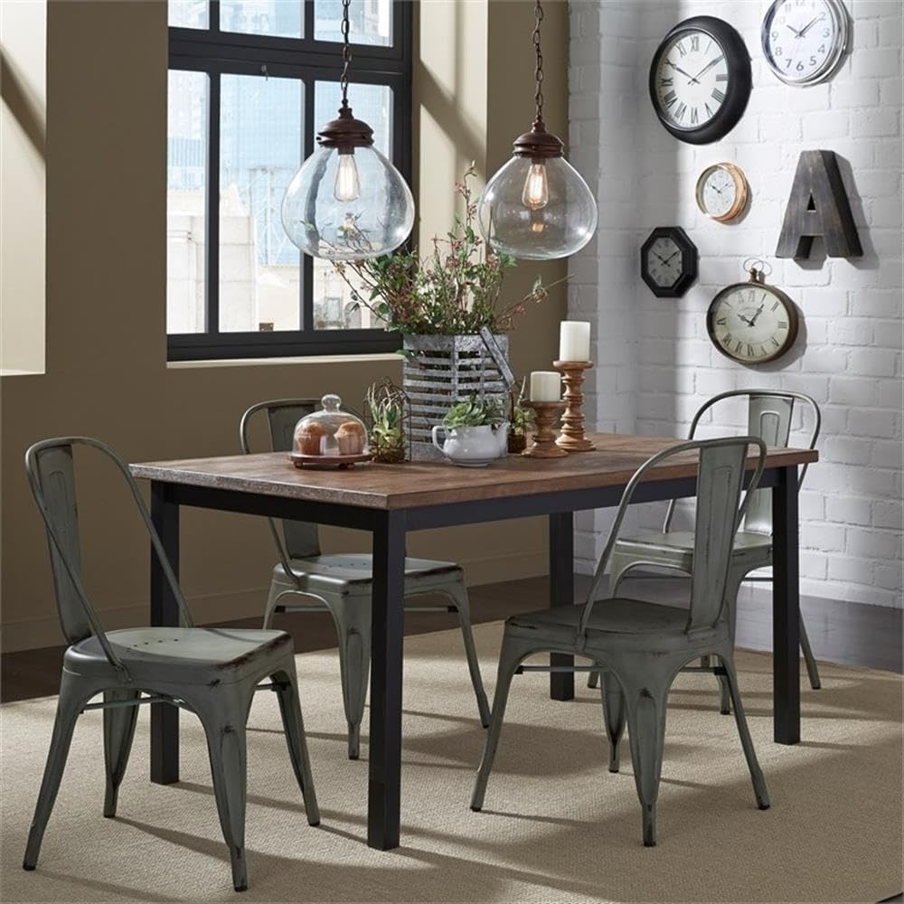 Liberty Furniture Industries Vintage Series Bow Back Side Chair - Green, W21 x D21 x H34, Metal