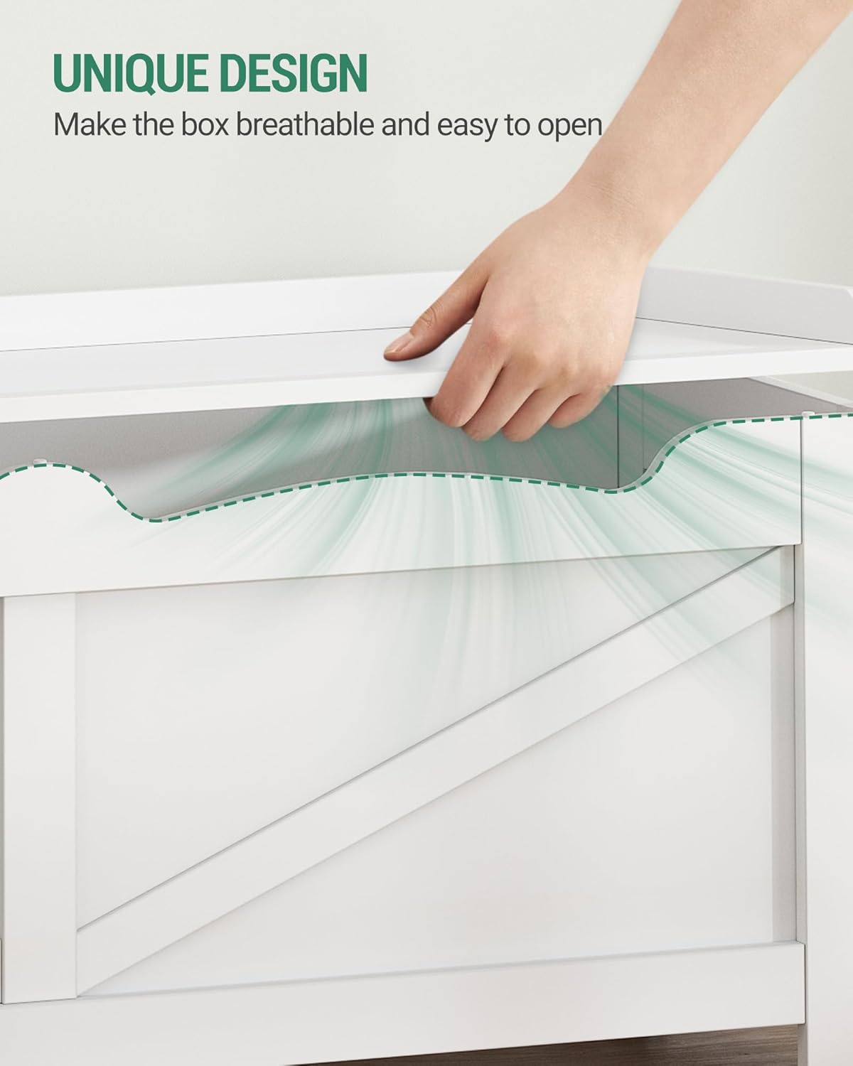 47.2" Storage Chest, Extra Large Storage Trunk with 2 Safety Hinges, Wooden Box Bench, Lift-Top Organizer Chest, Shoe Bench for Entryway, Bedroom, Living Room, White SB14503X