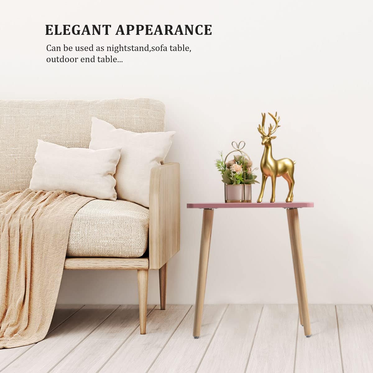 FORAOFUR Side Table, Small End Table Accent Table Living Room Bedroom Balcony Office, Modern Side Table Bedside Table Home Decor, Easy Assembly