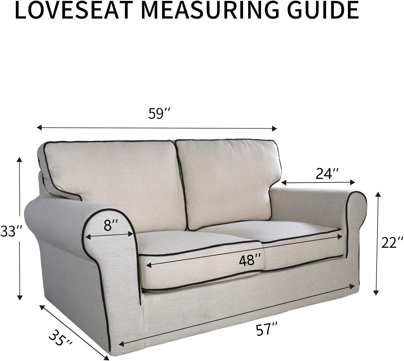 PureFit Reversible Sofa Cover Water Resistant Loveseat Couch Cover, Machine Washable Furniture Cover with Non-Slip Foam and Adjustable Strap for Dogs, Pets (Loveseat, Brown/Beige)