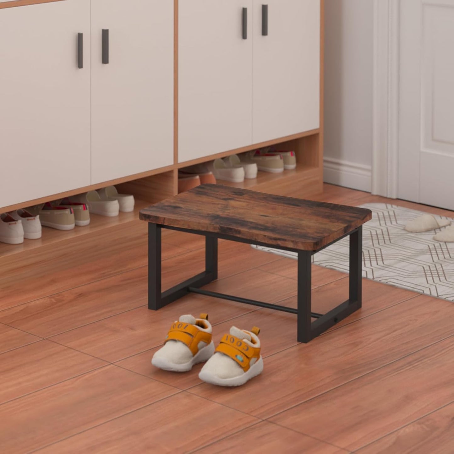 Wooden Step Stool,Stepping Stool for Adult & Kids,Wood One Step for Kitchen, Bedroom, Living Room, Bathroom Hold up to 500lbs