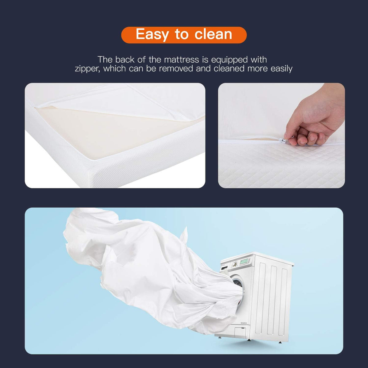 FDW | 8 Inch Full Mattress | Medium Firm | Gel Memory Foam Mattress | White | Bed in a Box, CertiPUR-US Certified | Pressure Relief, Cooling Ventilated Foam | Washable Removable Cover