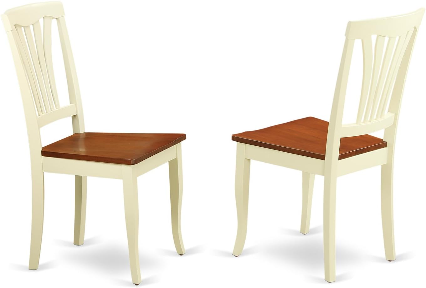 East West Furniture DOAV7-WHI-W 7 Piece Dining Set Consist of a Rectangle Dining Room Table with Butterfly Leaf and 6 Kitchen Chairs, 42x78 Inch, Buttermilk & Cherry