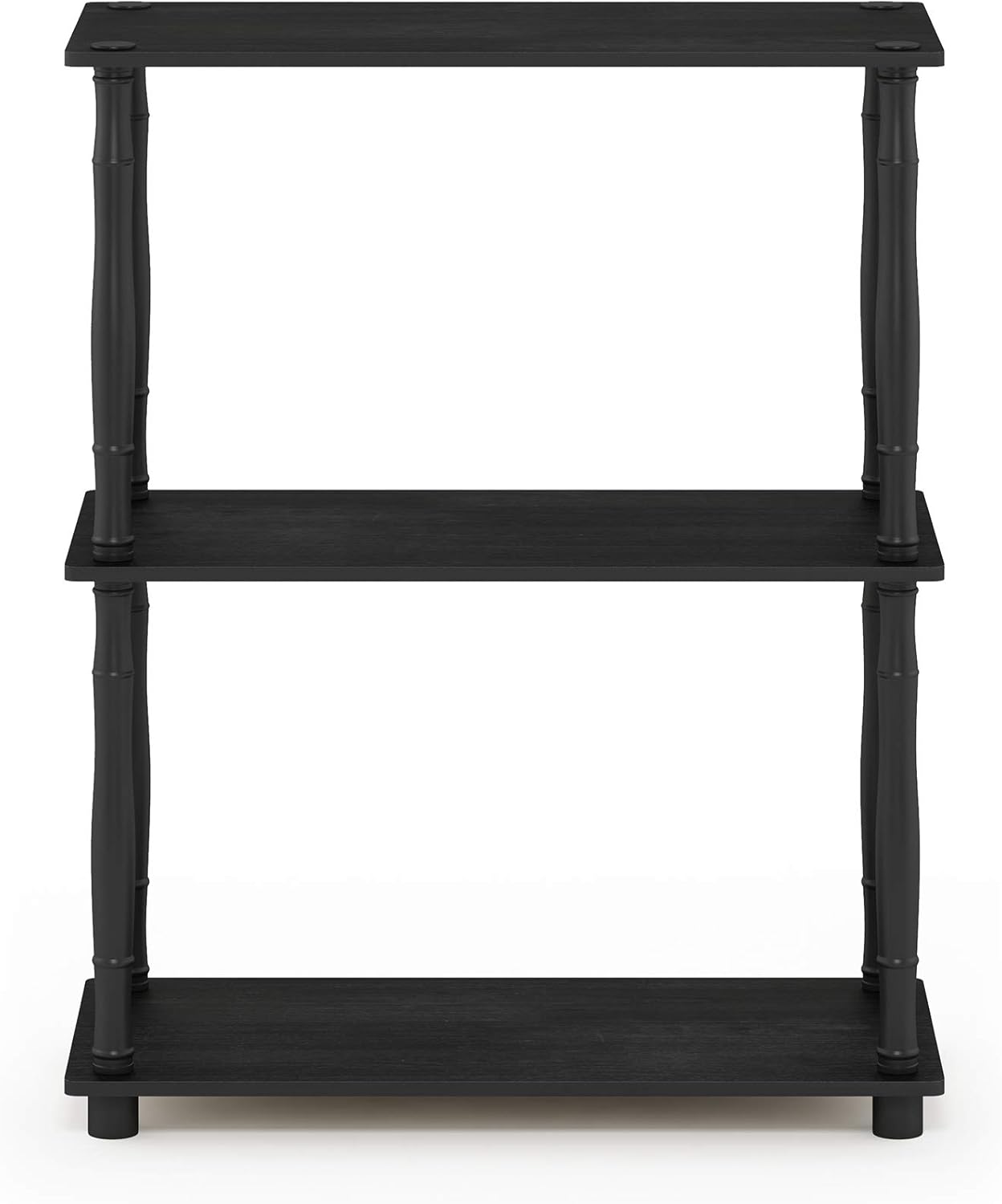 Furinno Turn-N-Tube 3-Tier Compact Multipurpose Shelf Display Rack with Classic Tube, Americano/Black