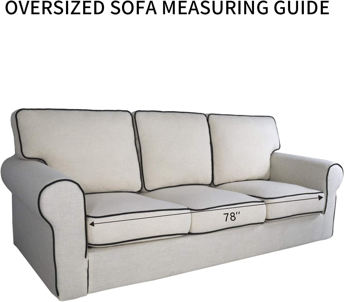 PureFit Reversible Sofa Couch Cover Water Resistant Couch Covers for 3 Cushion, Washable Furniture Cover with Non-Slip Foam and Adjustable Strap for Dogs, Pets (Oversized Sofa, Peacock Blue/Ivory)