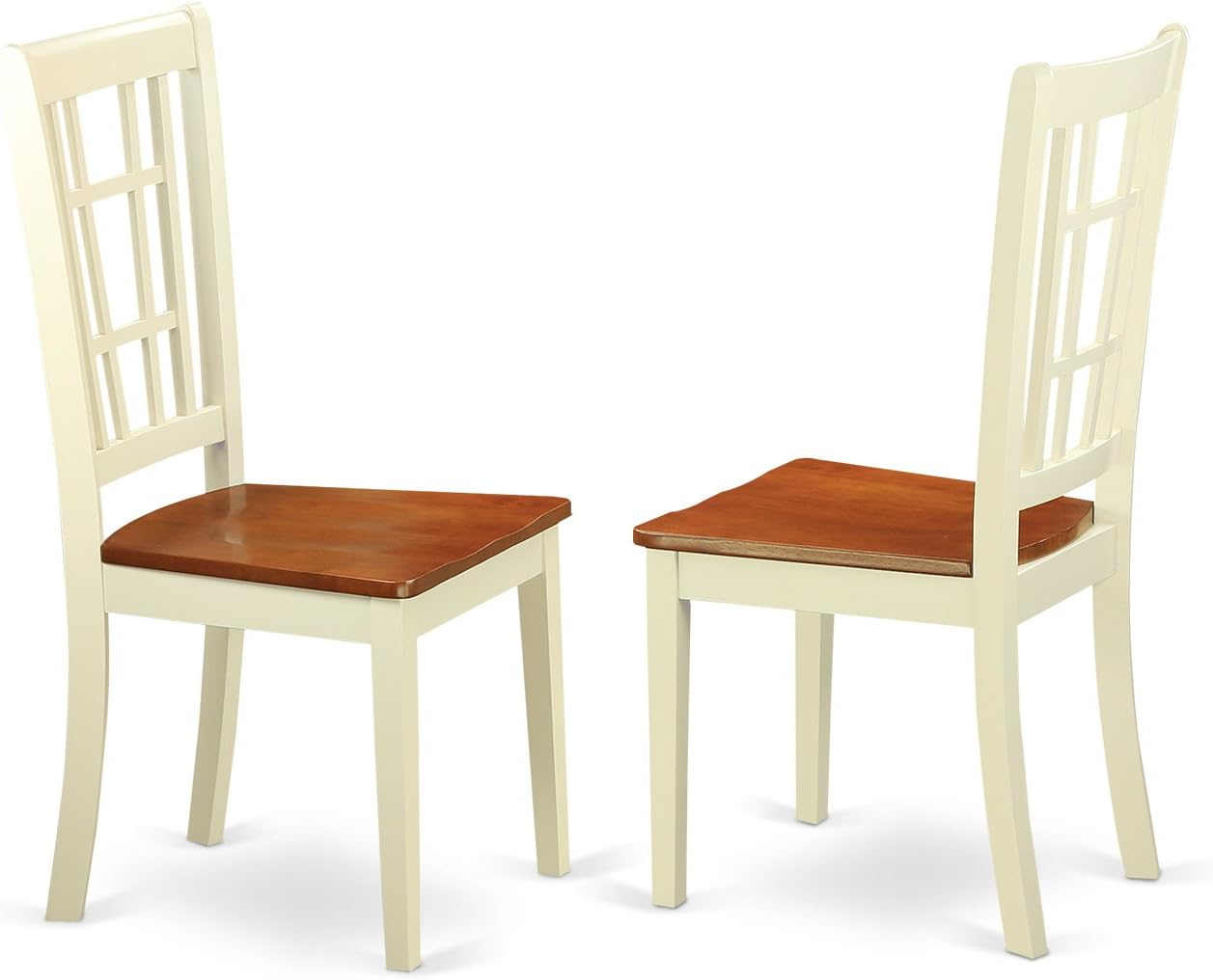 East West Furniture QUNI5-WHI-W 5 Piece Dining Room Table Set Includes a Rectangle Kitchen Table with Butterfly Leaf and 4 Dining Chairs, 40x78 Inch, Buttermilk & Cherry