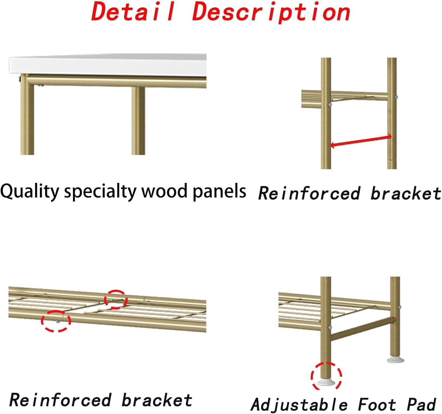 Shoe Rack Organizer 6 Tier for Closet Entryway Free Standing Metal Storage Shoe Shelf with MDF Top Board,Gold