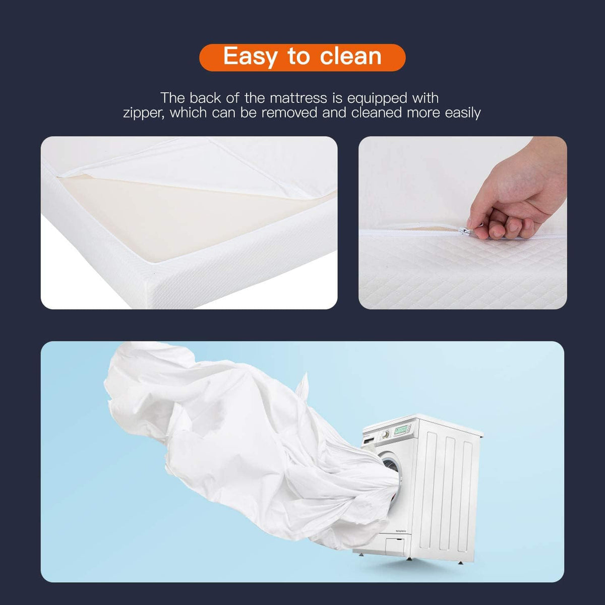 FDW | 8 Inch Twin Mattress | Medium Firm | Gel Memory Foam Mattress | White | Bed in a Box, CertiPUR-US Certified | Pressure Relief, Cooling Ventilated Foam | Washable Removable Cover