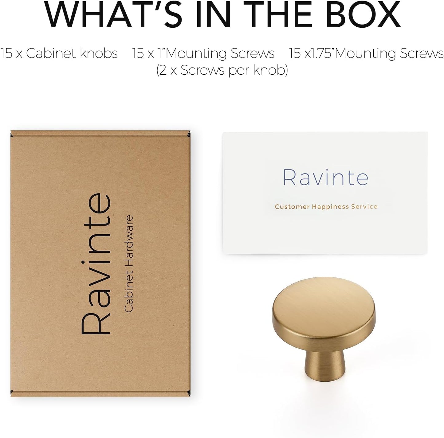 Ravinte 15 Pack Drawer Pulls 1-1/4 Inch Kitchen Cabinet Knobs Solid Round Dresser Drawer Knobs Champagne Bronze Drawer Knobs Dresser Knobs Simple Cabinet Hardware for Cupboard Drawer Pulls