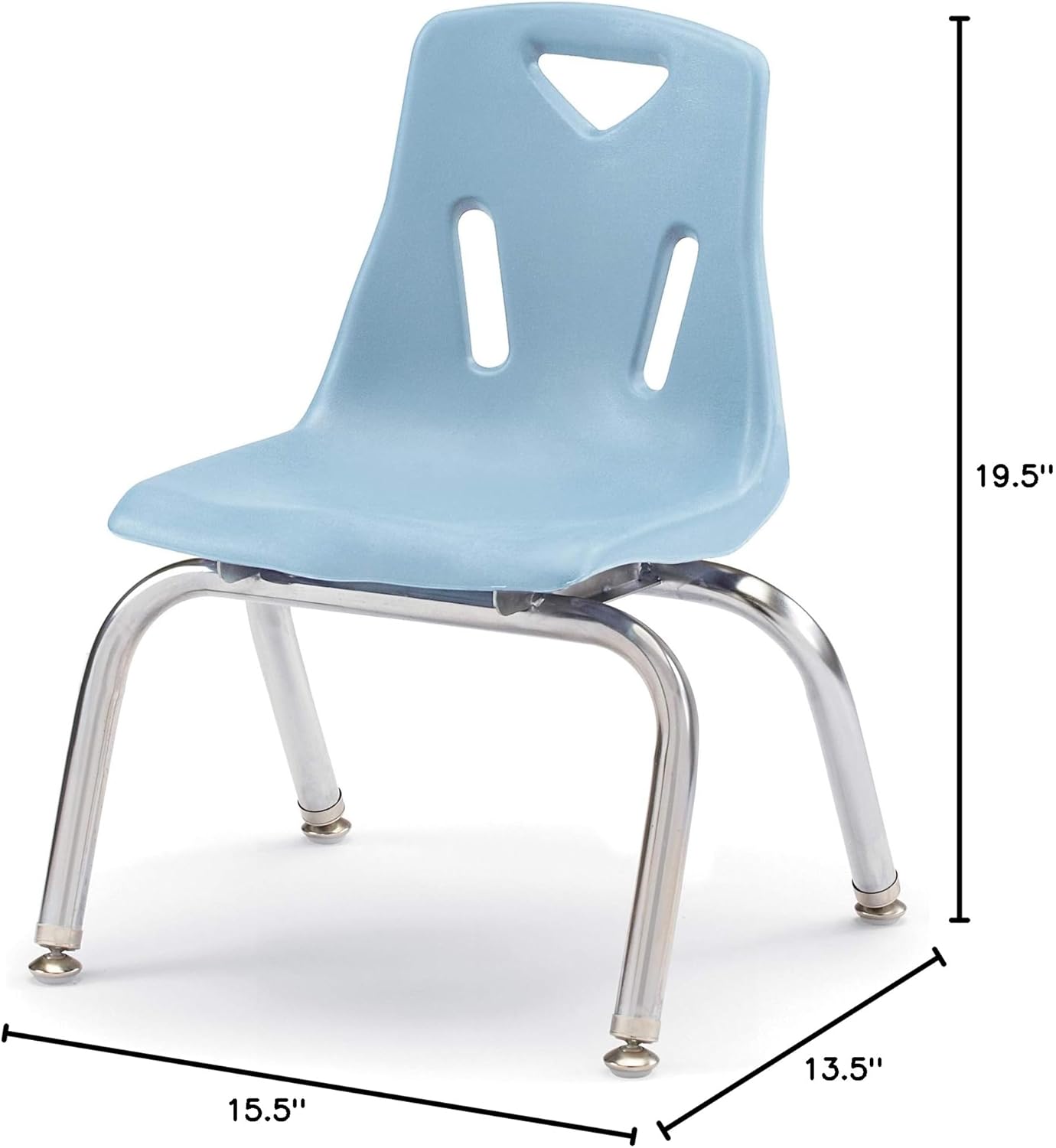 Berries Jonti-Craft 8140JC6131 Stacking Chairs with Chrome-Plated Legs, 10" Height, Coastal Blue, Pack of 6