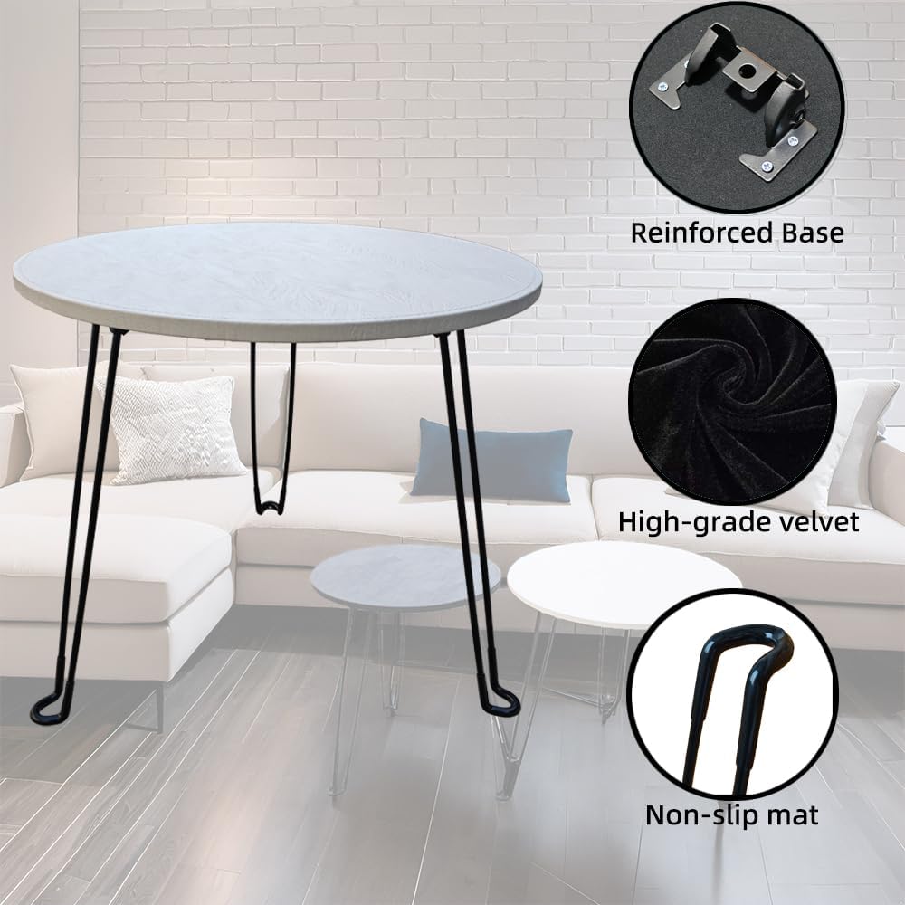 Leather Circle Nesting Tables Coffee Table Set of 2,Folding Table, Outdoor Side Tables,Fashionable End Tables Set Suitable for Living Room, Bedroom, Office, Outdoor, and Courtyard