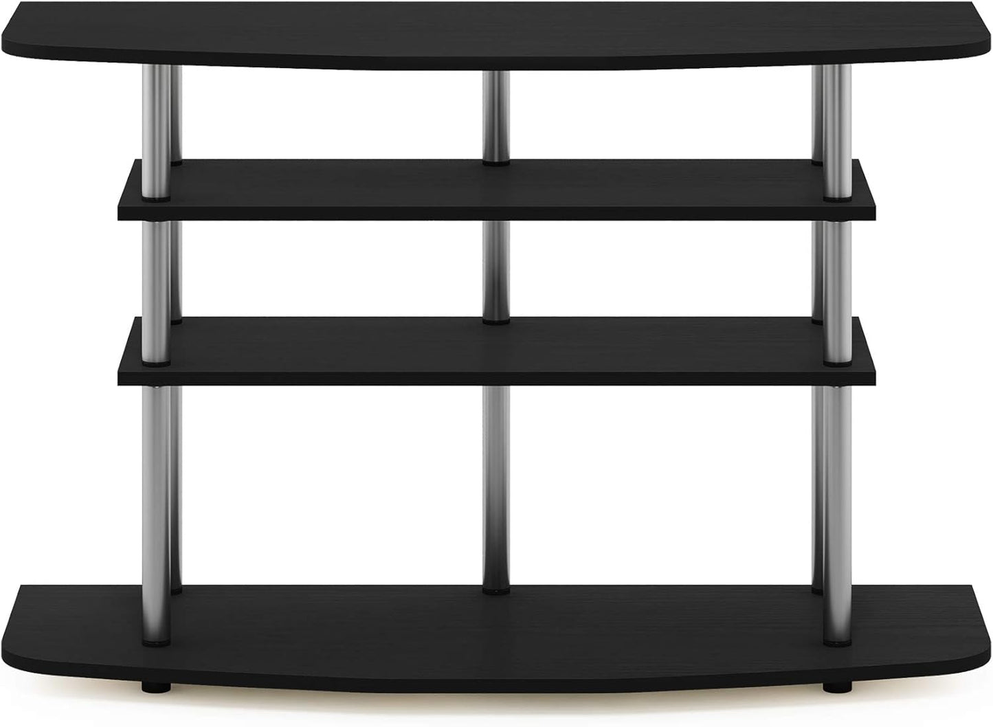Furinno Frans Turn-N-Tube TV Stand for TV Size up to 43 Inch, 4-Tier, Black Oak