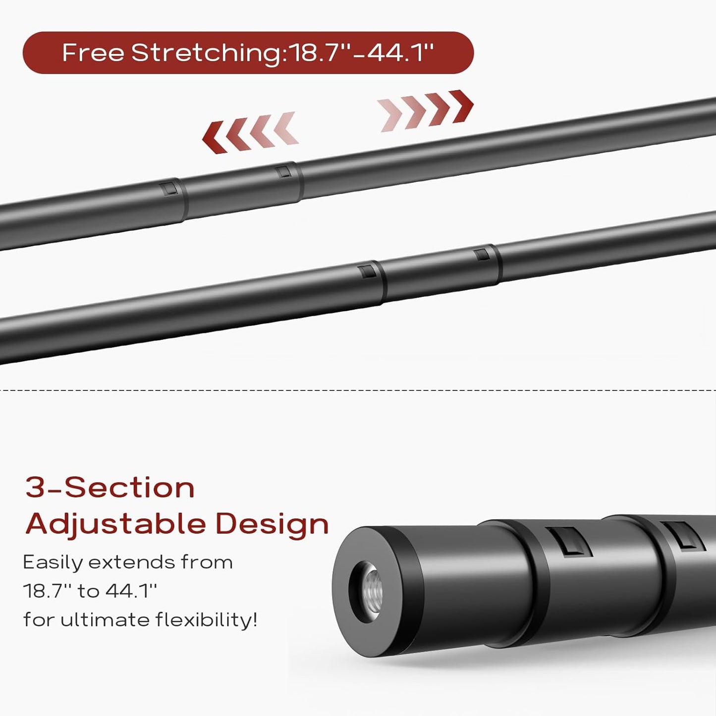 Bumusty 4-Tier Long Expandable Shoe Rack for Closet, 18"-44" Adjustable Shoe Rack for Small Space, Small Shoe Organizer for Front Door, Sturdy Metal, Grey