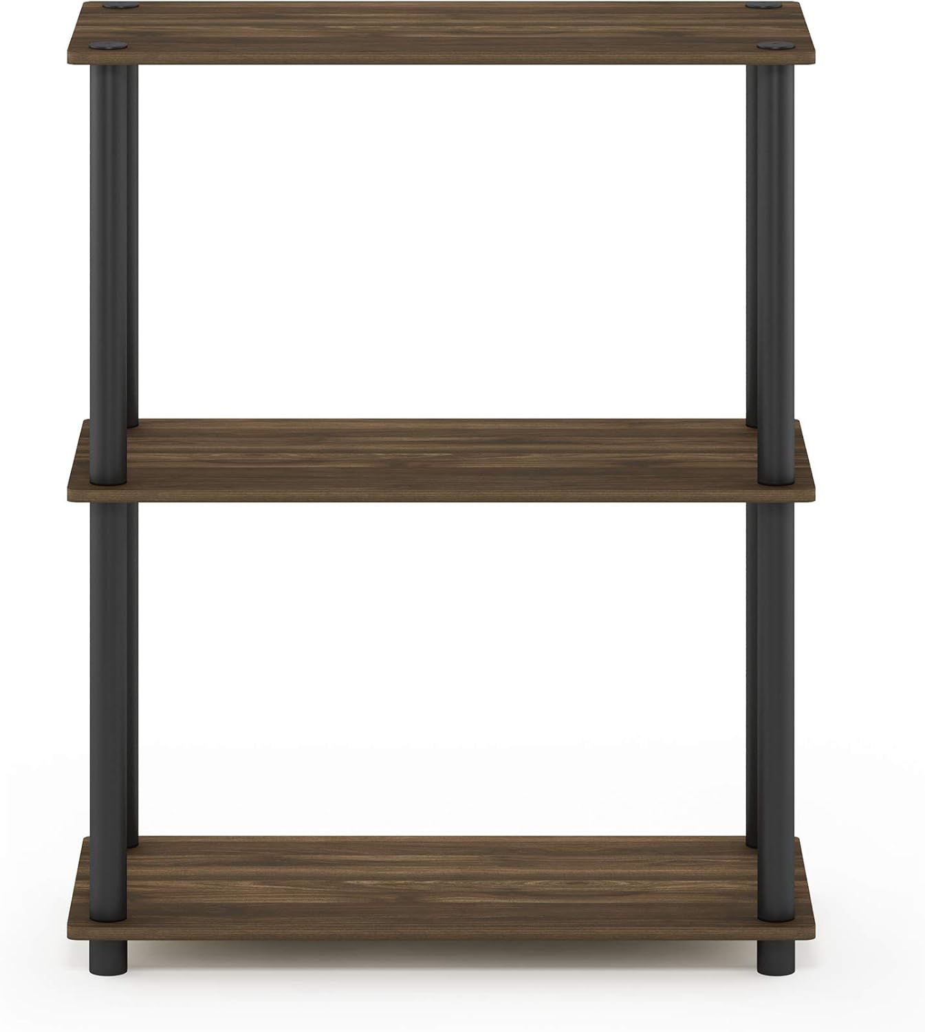 Furinno Turn-N-Tube 3-Tier Compact Multipurpose Shelf Display Rack, Columbia Walnut/Black