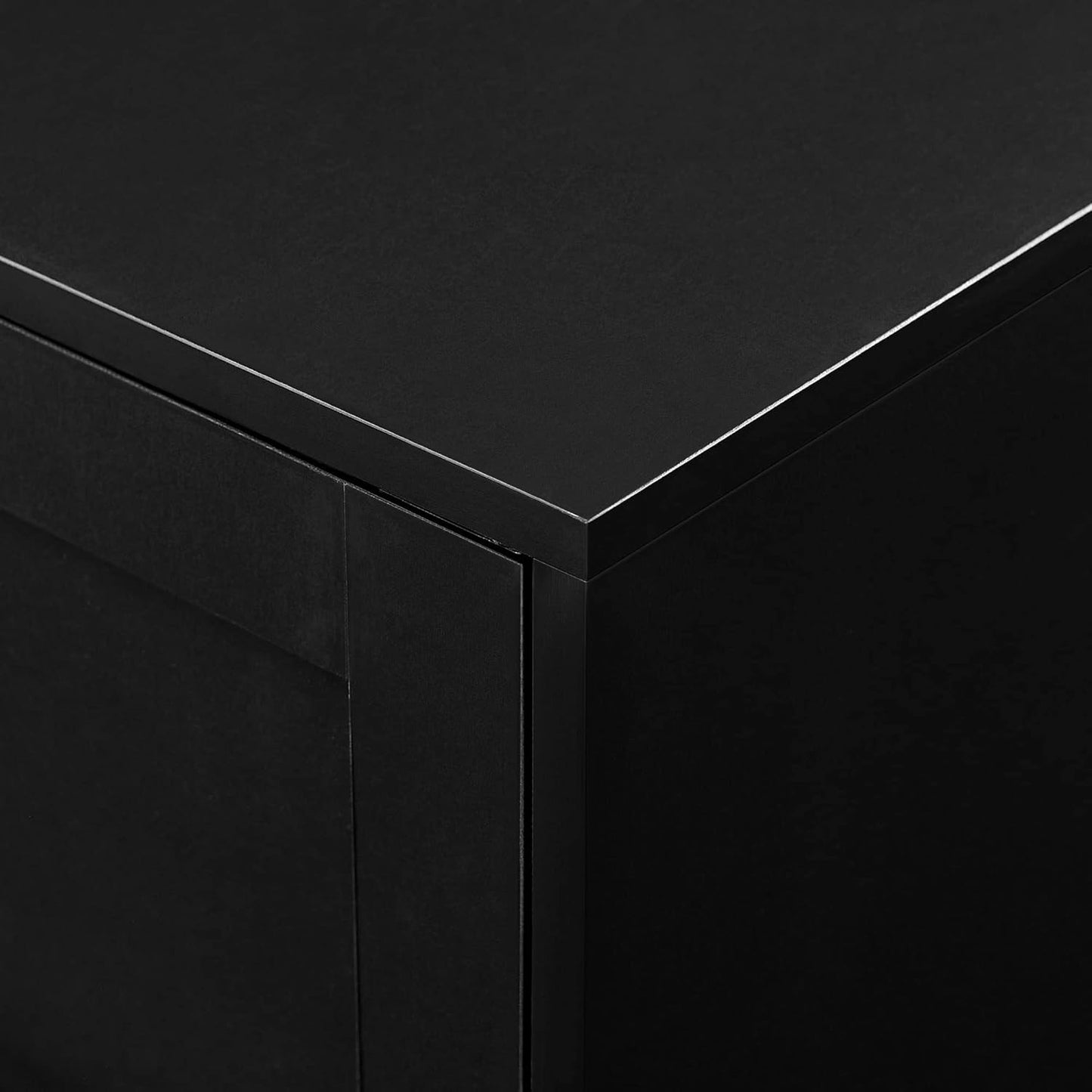 Walker Edison Tage Modern Pull-Open Door Low Stand for TVs up to 65 Inches, 58 Inch, Solid Black