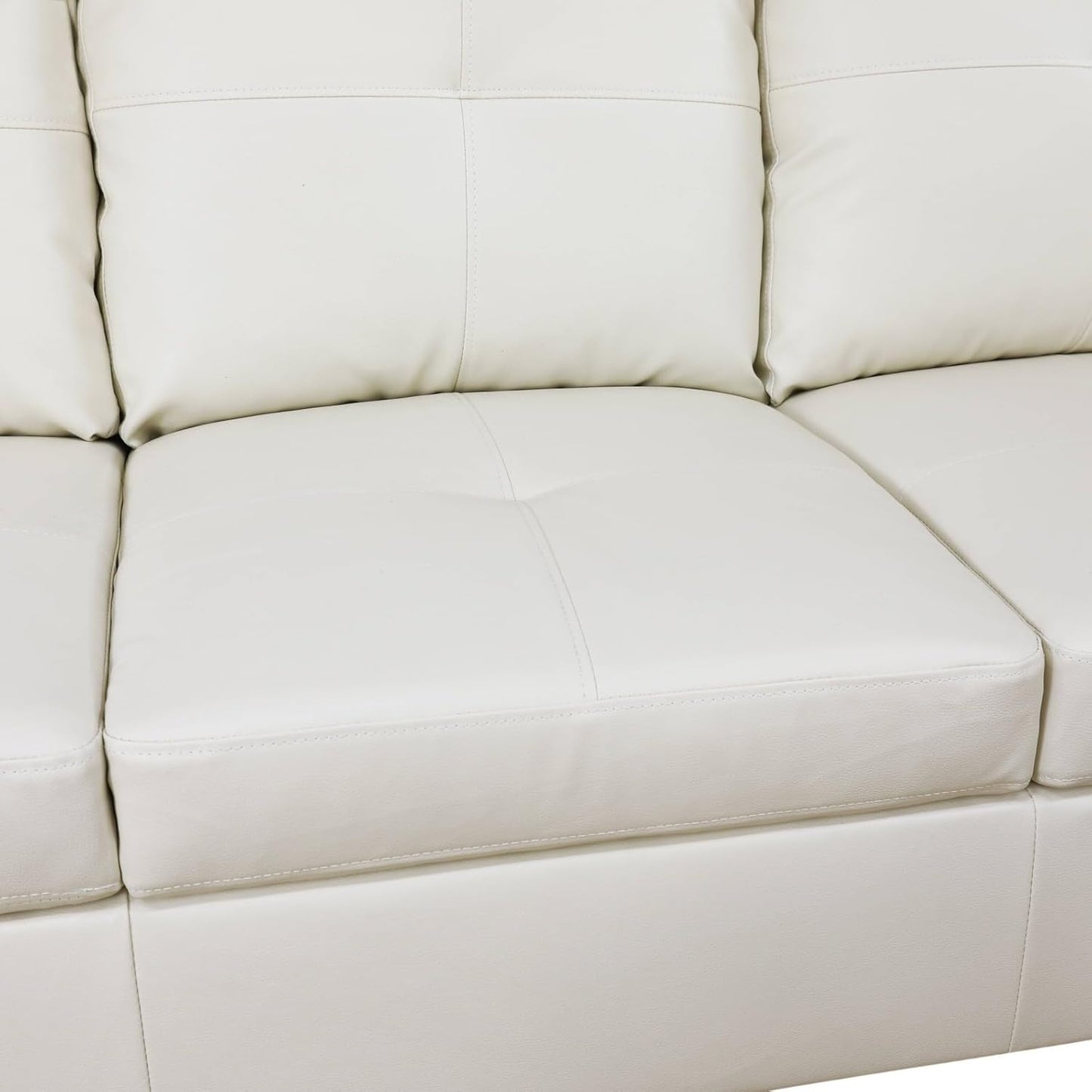 Sectional Couch with Ottoman Storage, L Shaped Sofa Furniture Sets, Modern Modular Comfy Sofa for Living Room Bedroom, White