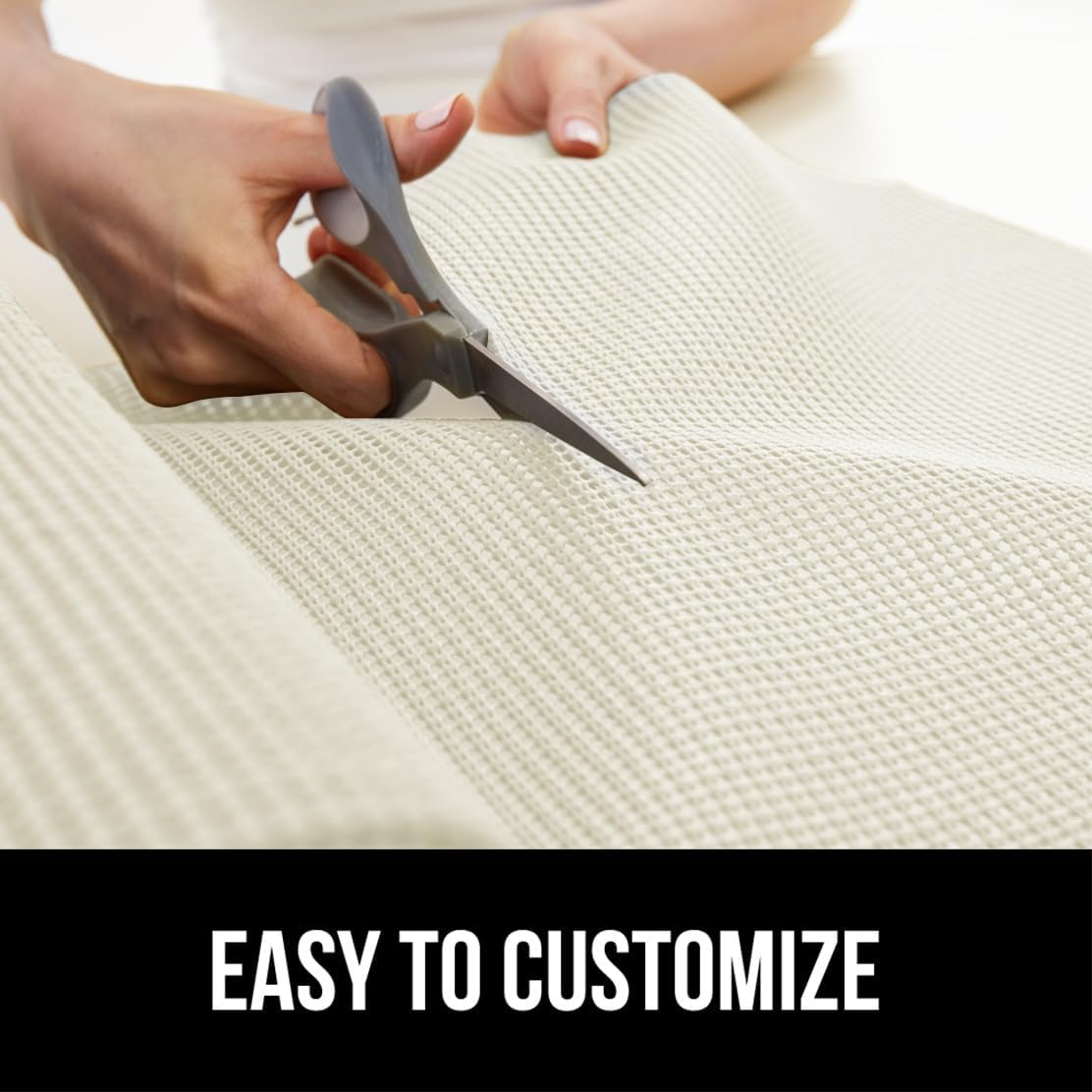 GORILLA GRIP powerGRIP Drawer Shelf and Cabinet Liner, Thick Strong Hold, Non-Adhesive Liners Protect Kitchen Cabinets and Cupboard, Bathroom Drawers, Easy Install, Breathable Mat, 24" x30' Snow White