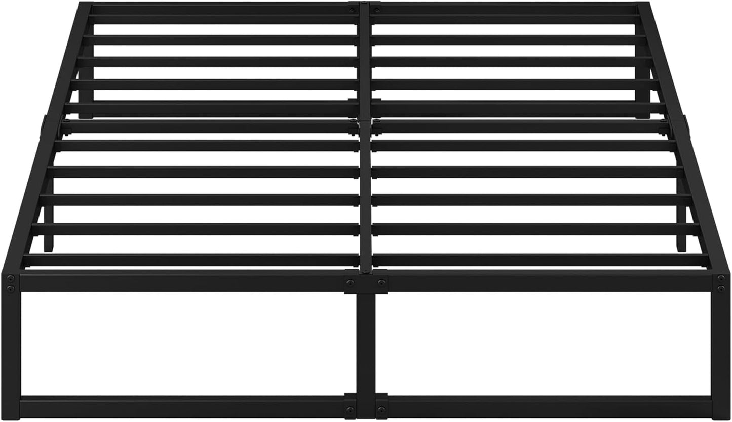 EMODA 12 Inch Full Size Bed Frame Heavy Duty Metal Platform No Box Spring Needed, Easy Assembly Noise Free, Black