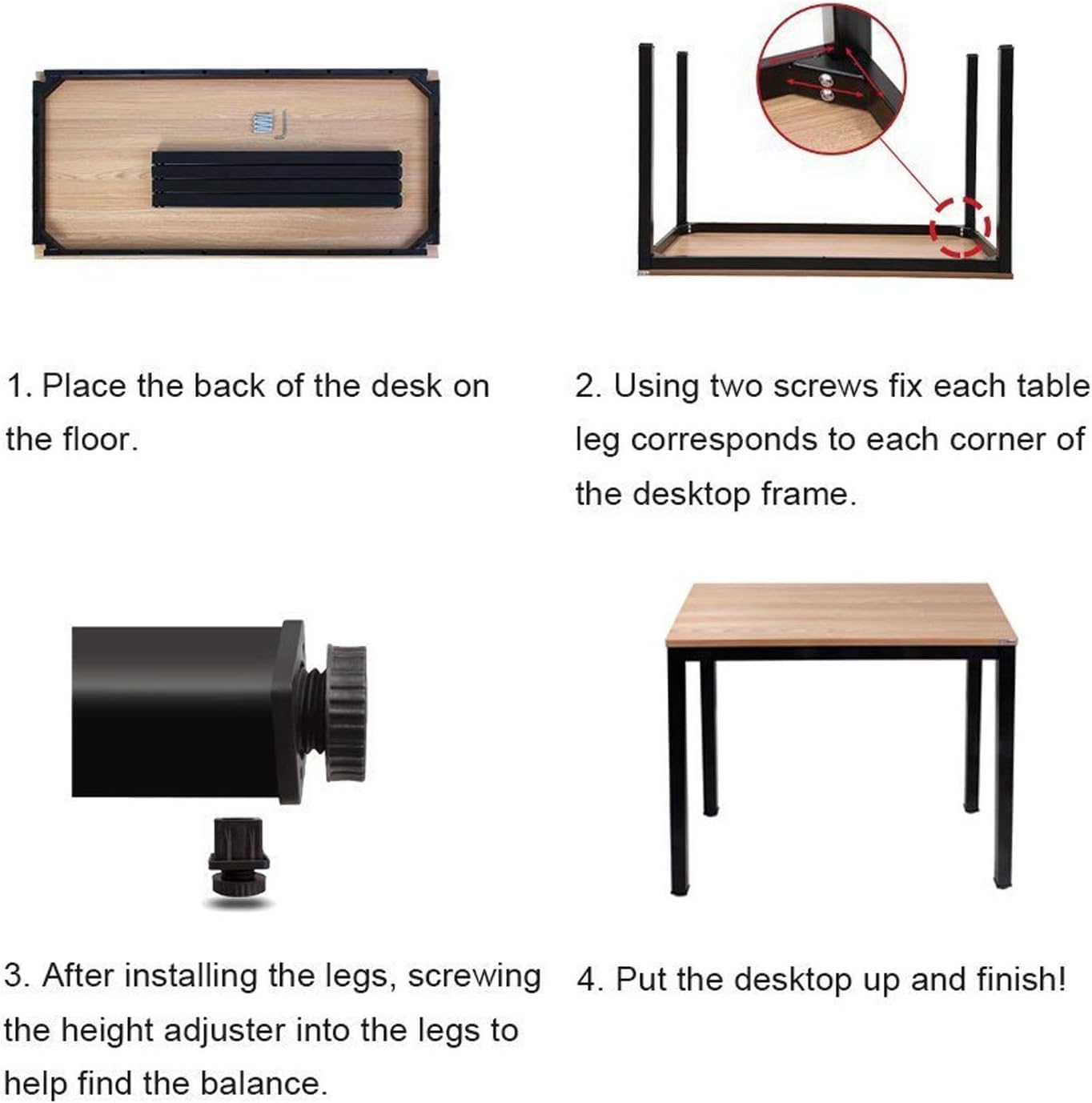 Need Small Computer Desk for Home&Office- 31.5'' Length Small Writing Desk Gaming Desk Students Laptop Use, Teak Color Desktop & Black Frame AC3BB(8060)