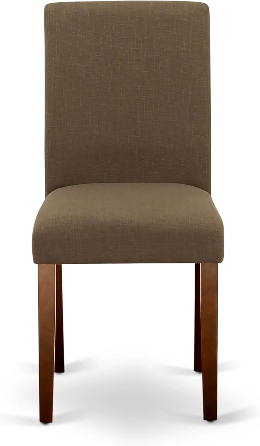 East West Furniture CAAB5-MAH-18 5 Piece Modern Dining Table Set Includes a Rectangle Wooden Table and 4 Coffee Linen Fabric Upholstered Parson Chairs, 36x60 Inch, Mahogany