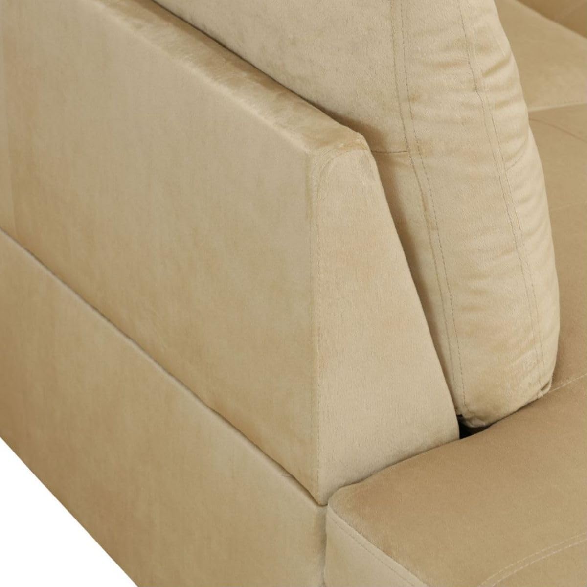 Beige L-Shaped 3-Piece Flannel Sofa with Storage Ottoman Set, Sectional Couch Sofa Set for Living Room, Office, Small Space