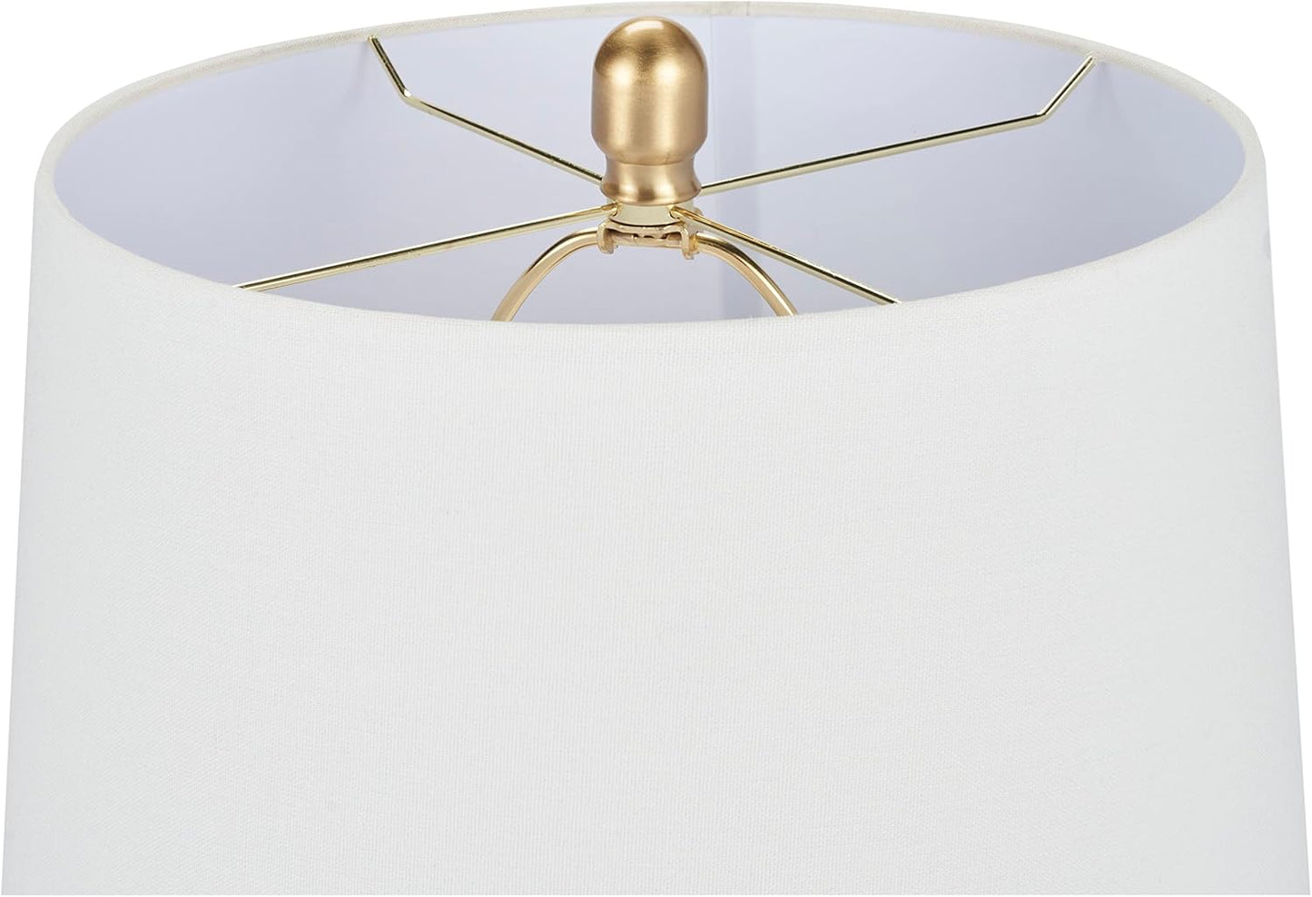 Nourison Home 23" Rust Orange Ceramic Pot Table Lamp for Bedroom, Living Room, Dining Office, with White Tapered Drum Shade