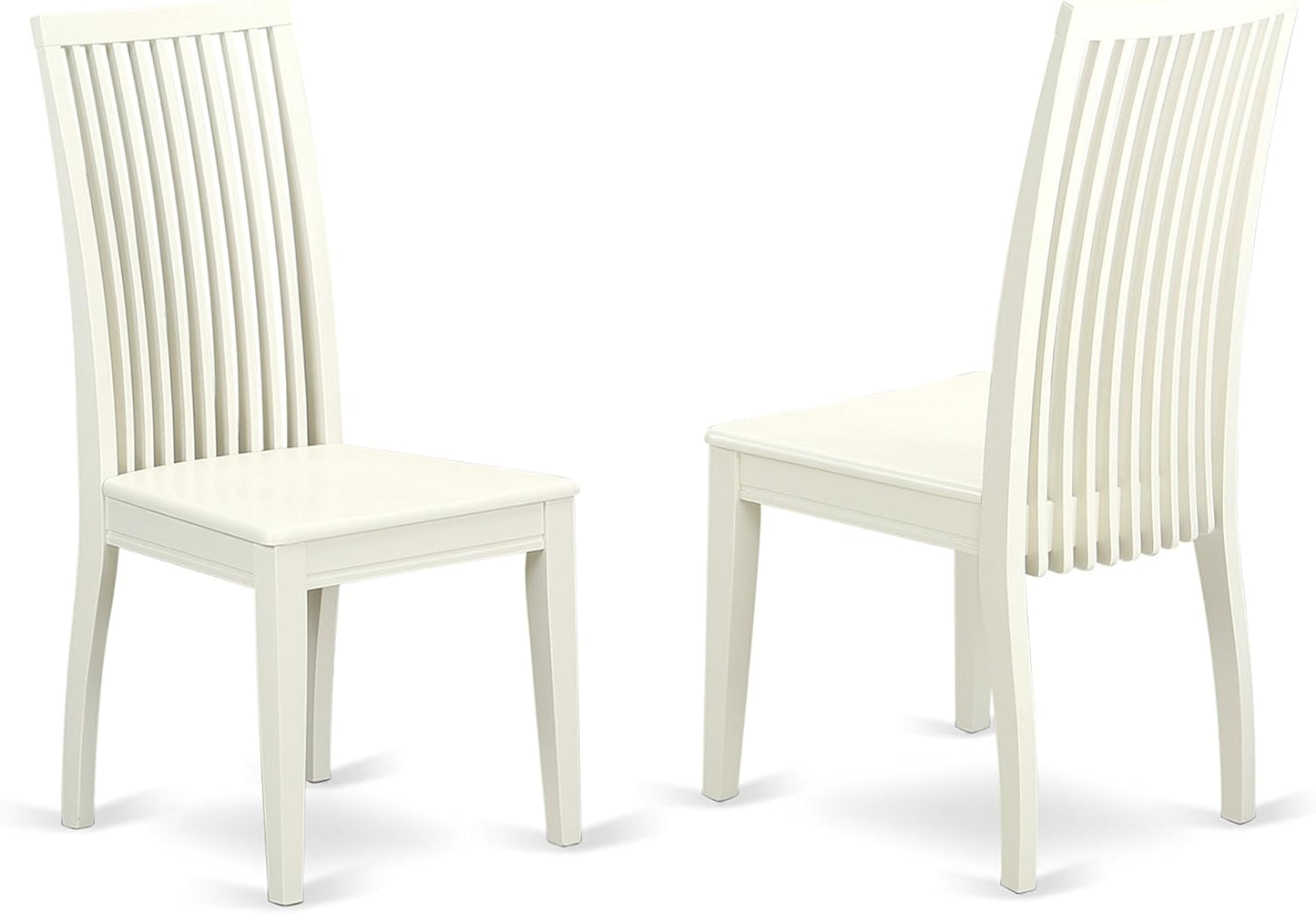 East West Furniture LGIP5-LWH-W 5 Piece Dining Room Table Set Includes a Rectangle Kitchen Table with Butterfly Leaf and 4 Dining Chairs, 42x84 Inch, Linen White