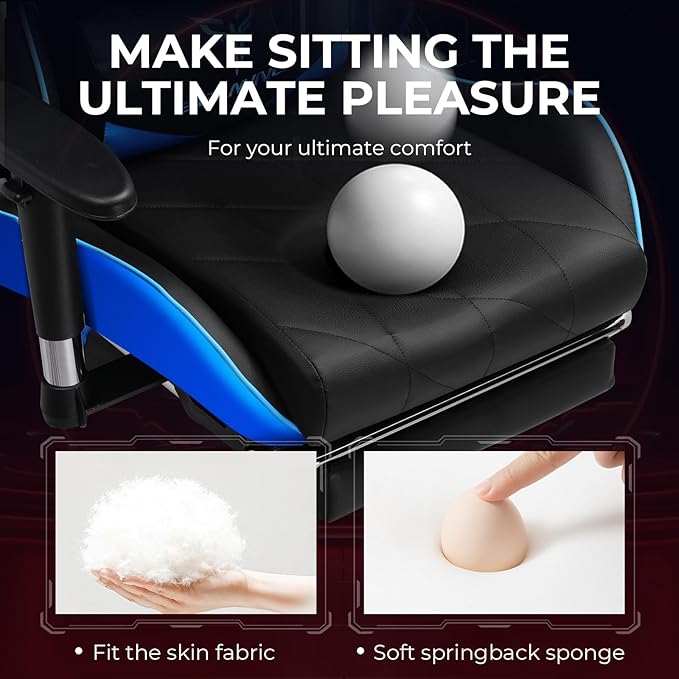 EXRACING Gaming Chair with 3D Adjustable Armrests, Cow Print Design, Ergonomic Office Chair with High Back, Computer Chair with Footrest,Comfy Diamond Stitching Sest, Game Chair for Adults