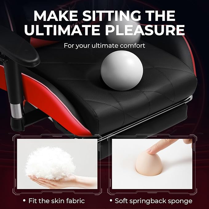 EXRACING Gaming Chair with 3D Adjustable Armrests, Cow Print Design, Ergonomic Office Chair with High Back, Computer Chair with Footrest,Comfy Diamond Stitching Sest, Game Chair for Adults