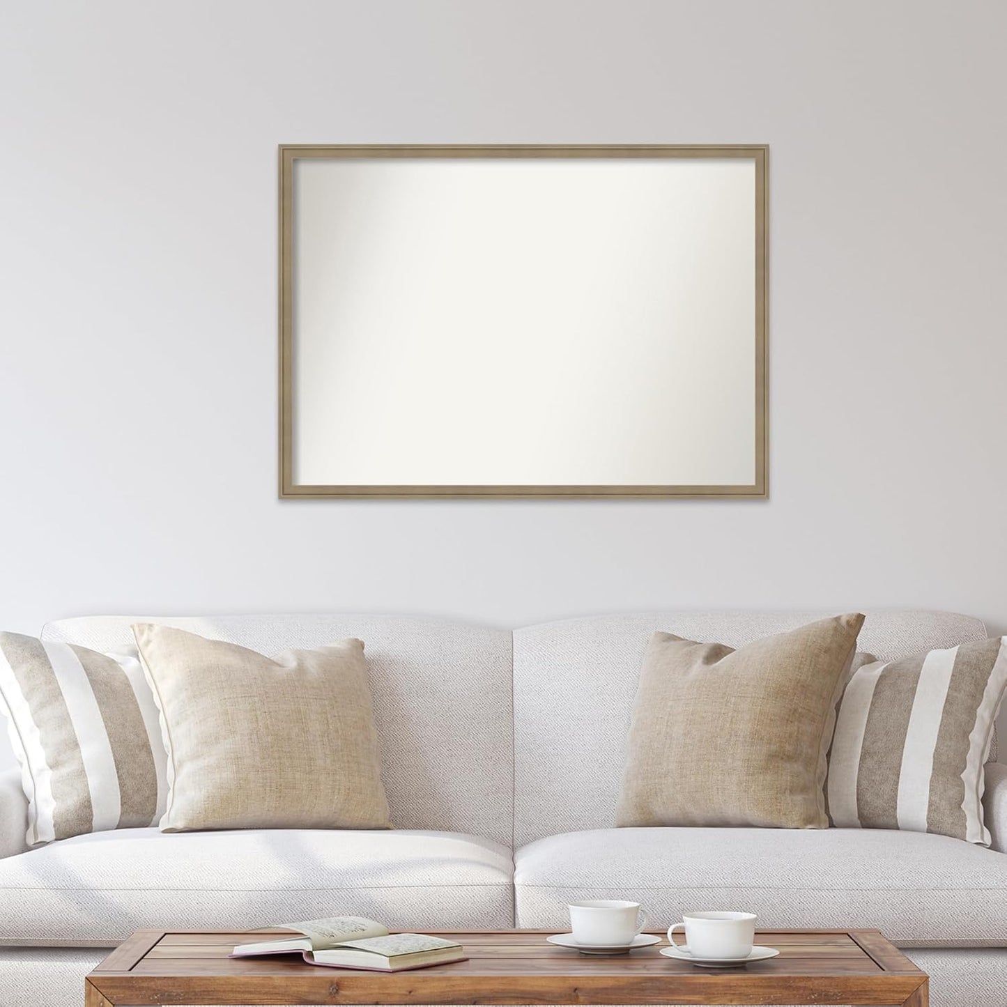 Amanti Art Grey Bathroom Mirror for Over Sink, 29x40 Florence Grey Rectangle Vanity Mirror, X-Large Casual Frame, Hangs Horizonally and Vertically, Bathroom Wall Decor, Non-Beveled Edge from WI, USA