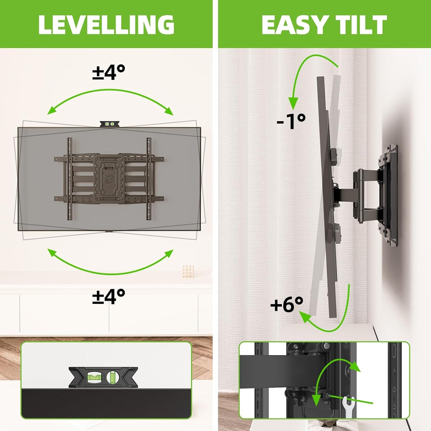 USX MOUNT Heavy Duty TV Wall Mount for 32-105" TVs up to 165lbs with 8" Sliding Design,Ultra-Large Mount for up to 24" Studs with Swivel,Tilt&Leveling,Pre-Assembled Monitor Bracket Max VESA 800x600mm