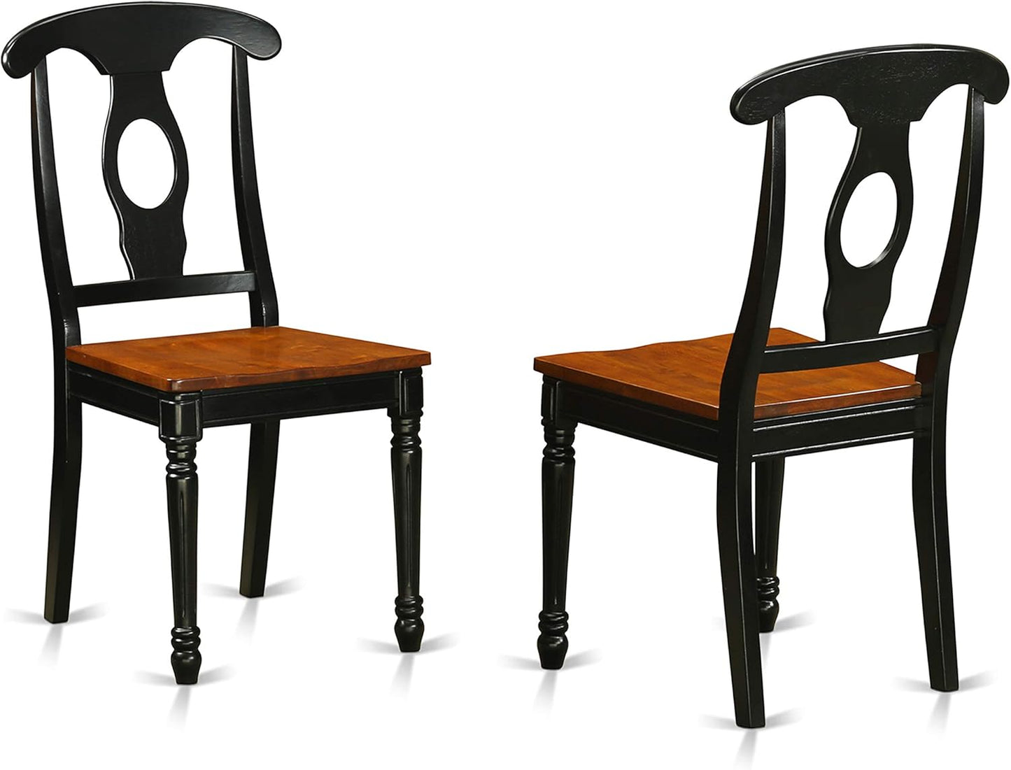 East West Furniture QUKE9-BCH-W 9 Piece Dining Room Furniture Set Includes a Rectangle Kitchen Table with Butterfly Leaf and 8 Dining Chairs, 40x78 Inch, Black & Cherry