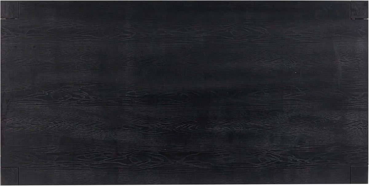 NTC Block 71 Inch Modern Farmhouse Dining Table, Rectangular Dinner Table for Dining Room, Living Room Furniture, Effortless Assembly, Burnt Black